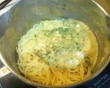 おかかとオクラのカルボナーラ風パスタ作り方13写真