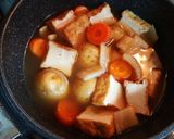 厚揚げ、新じゃが、小松菜、セロリの煮物作り方5写真