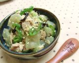 黒ウリとツナの塩昆布胡麻酢和え作り方11写真