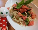 超カンタン冷製パスタ♥ トマト×バジル作り方5写真