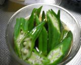おくらの冷やびたし・ちりめん山椒のせて作り方3写真