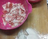 豚バラとごぼうのトロトロ卵とじ丼作り方1写真
