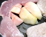桃と豚肉のソテーベリー醤油ソース作り方2写真