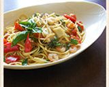トマトとバジルのシーフードパスタ作り方9写真