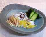 生タコのお刺身をミョウガと辛子酢味噌で作り方3写真