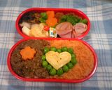 そぼろご飯ＤＥかわいいお弁当♡作り方3写真