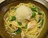 ささみとオクラと梅じゃこの和風パスタ作り方5写真