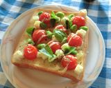 枝豆とトマトとクリチのバジルトースト作り方5写真