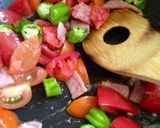 鰹節たっぷり*夏野菜とベーコンの素麺作り方7写真