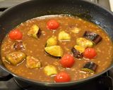 ✽茄子とトマトのキーマカレーパスタ✽作り方5写真