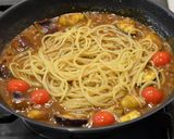 ✽茄子とトマトのキーマカレーパスタ✽作り方6写真