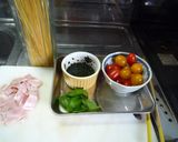 家庭菜園でとれたバジルとトマトでパスタ作り方2写真
