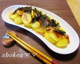 韓国海苔でポテト＆ベーコンのバター炒め♪作り方3写真
