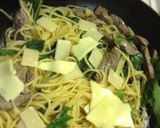 牛肉と大葉のチーズ味パスタ作り方3写真