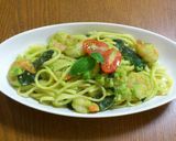アボカドとエビのパスタ　バジリコ風味作り方6写真