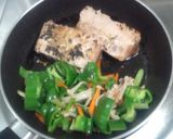 鮪のアラのステーキ☆野菜炒め添え作り方6写真