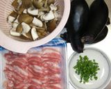 豚バラとナスのガーリックたれマヨ焼き作り方1写真