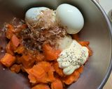 ゆで人参とゆで卵&削り節で簡単健康朝食作り方2写真