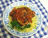 イカとなすのトマトパスタ作り方5写真