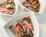 包丁いらず♪もずく酢とツナのカニカマ和え作り方3写真