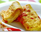 ご飯進む？福神漬＆チーズ入りカレー卵焼き作り方4写真