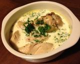 鶏とエシャレットの生クリームスープ仕立て作り方5写真