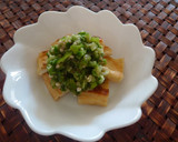 簡単！焼いただけの油揚げのオクラのせ作り方3写真