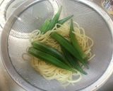止まらない！サバ缶とオクラの醤油パスタ作り方5写真