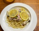 生ハムとアスパラのレモンクリームパスタ♡作り方5写真