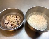 2色で華やか！肉団子のもち麦蒸し作り方1写真