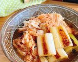 缶詰で☆鮭中骨水煮と焼き葱の旨だし煮作り方5写真