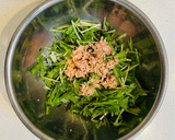 超簡単おいしい！水菜とツナの和風サラダ作り方2写真