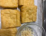 油揚げと絹豆腐の昆布生姜・卵とじ丼作り方1写真