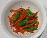 ししとうと赤パプリカのおかか和え作り方3写真