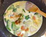 シーフード洋風野菜のレモンクリームパスタ作り方4写真
