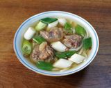 豚軟骨と白ねぎのうどん作り方7写真