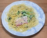 簡単時短ベーコン小松菜カルボナーラパスタ作り方7写真
