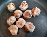 簡単夏の夕飯！なす豚こま肉団子生姜焼き風照り焼き作り方7写真