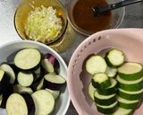焼きズッキーニと茄子の香ばし肉味噌がけ作り方1写真