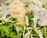 水菜のサラダ★玄米甘酒と桃のドレッシング作り方4写真