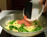 菜の花としらすの明太子パスタ作り方8写真