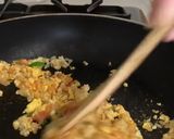 キムチ豆腐炒飯のチーズ乗せ焼き作り方4写真
