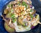 レンジで簡単！茄子と豚肉のぶっかけうどん作り方6写真