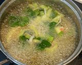 *チンゲン菜とかにかまのかき玉スープ*作り方3写真