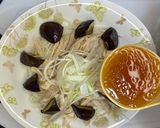 なすと蒸し鶏の冷麦おろし酢醤油でサッパリ作り方9写真