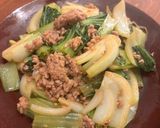 青梗菜のひき肉炒め作り方8写真