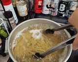 カポナータの残りでむね肉のパスタ作り方2写真