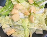 白菜と油揚げの卵とじ作り方3写真