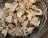 れんこんと豚バラの甘辛炒め作り方1写真