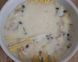 鶏モモしめじ玉ねぎのクリームパスタ作り方3写真